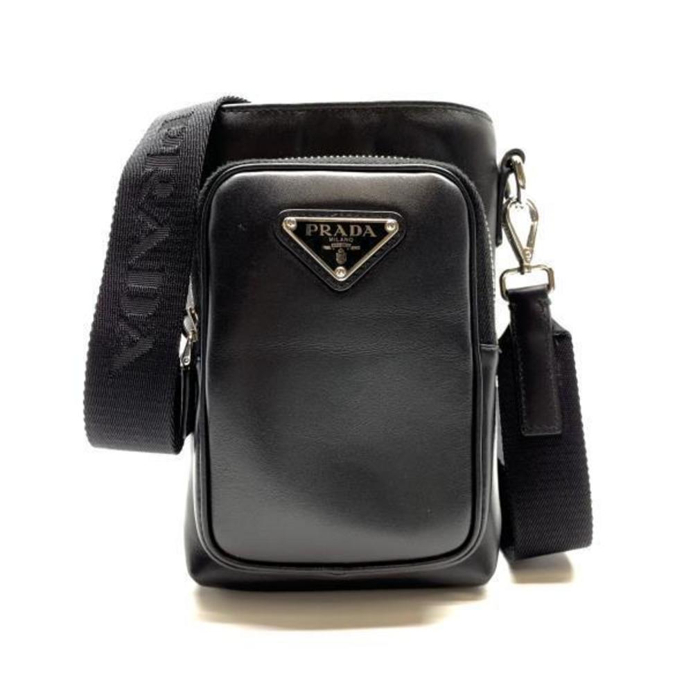 Prada Leather Drawstring Smartphone Case Black - image 1